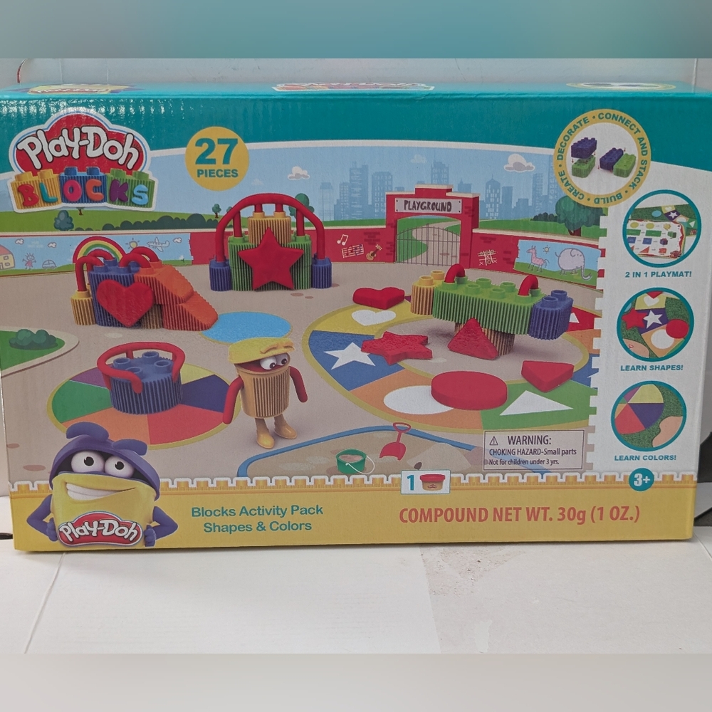 Play Doh Blocks-activity pack-27 Pieces-Shapes and Colors Set-by bildo-New